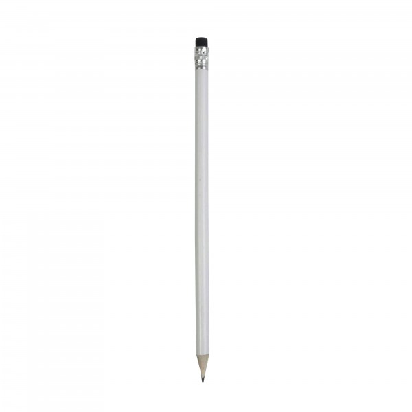 Λευκό Ξύλινο Μολύβι με γόμα (P16821)